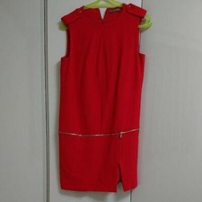 ALEXANDER MCQUEEN Women's Zip Motif Knee Length Tank Dress Red Size 38 USED