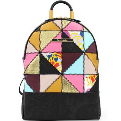 patchwork leather backpack