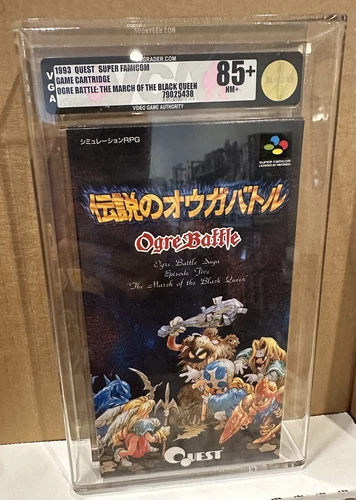 Very RARE OGRE BATTLE JAPANESE SUPER FAMICON (SNES) VGA Graded 85+ NM+ CENSUS 3