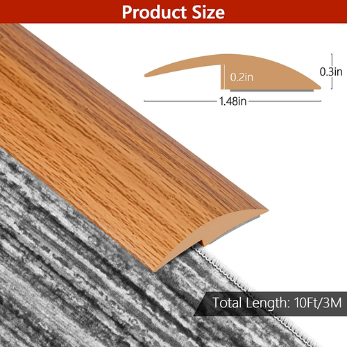 10Ft Floor Transition Strip Self Adhesive Carpet to Tile Floor Edging Trim PVC - Picture 2 of 6