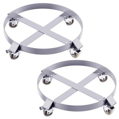 Heavy Duty 55 Gallon Steel Drum Dolly 2Pack 1000Lbs 4 Swivel Casters Barrel Cart