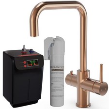 Liquida EBT311CP 3-In-1 Brushed Copper Instant Boiling Hot Water Kitchen Tap