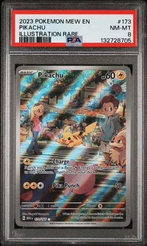 2023 POKEMON MEW EN-151 ILLUSTRATION RARE #173 PIKACHU PSA 8