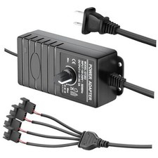 12V PC Fan Speed Controller 3Pin/4Pin with Fan Splitter Cable AC 110V-240V to