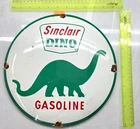SINCLAIR VINTAGE GENUINE 12" OIL PORCELAIN SIGN PUMP PLATE GAS STATION Bubbled