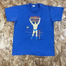 Vintage 1985 WWF Andr  The Giant Ring Single Stitch Blue Shirt Youth Size Medium