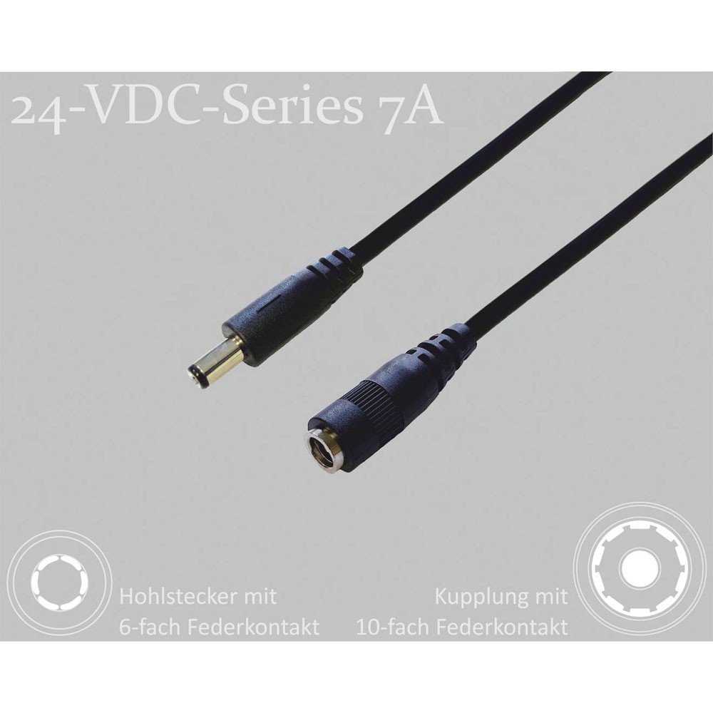 BKL DC Connector 5.5mm 2.5mm Coaxial High strength 2m single