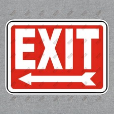 Bright Red EXIT Safety Sign Sticker OSHA Compliance Workplace Safety 314370