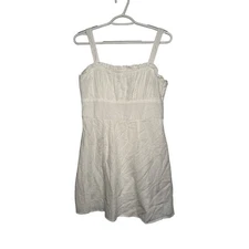 Trixxi white embroidered milkmaid mini dress womens medium romantic ethereal