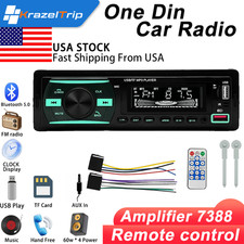 Single 1 Din Car Radio Audio Stereo MP3 Player Bluetooth USB/AUX/SD/FM