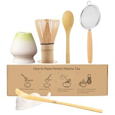 Matcha Whisk Set, 6-Piece Matcha Making Kit, Macha Tea Set, (Chasen Holder), ...