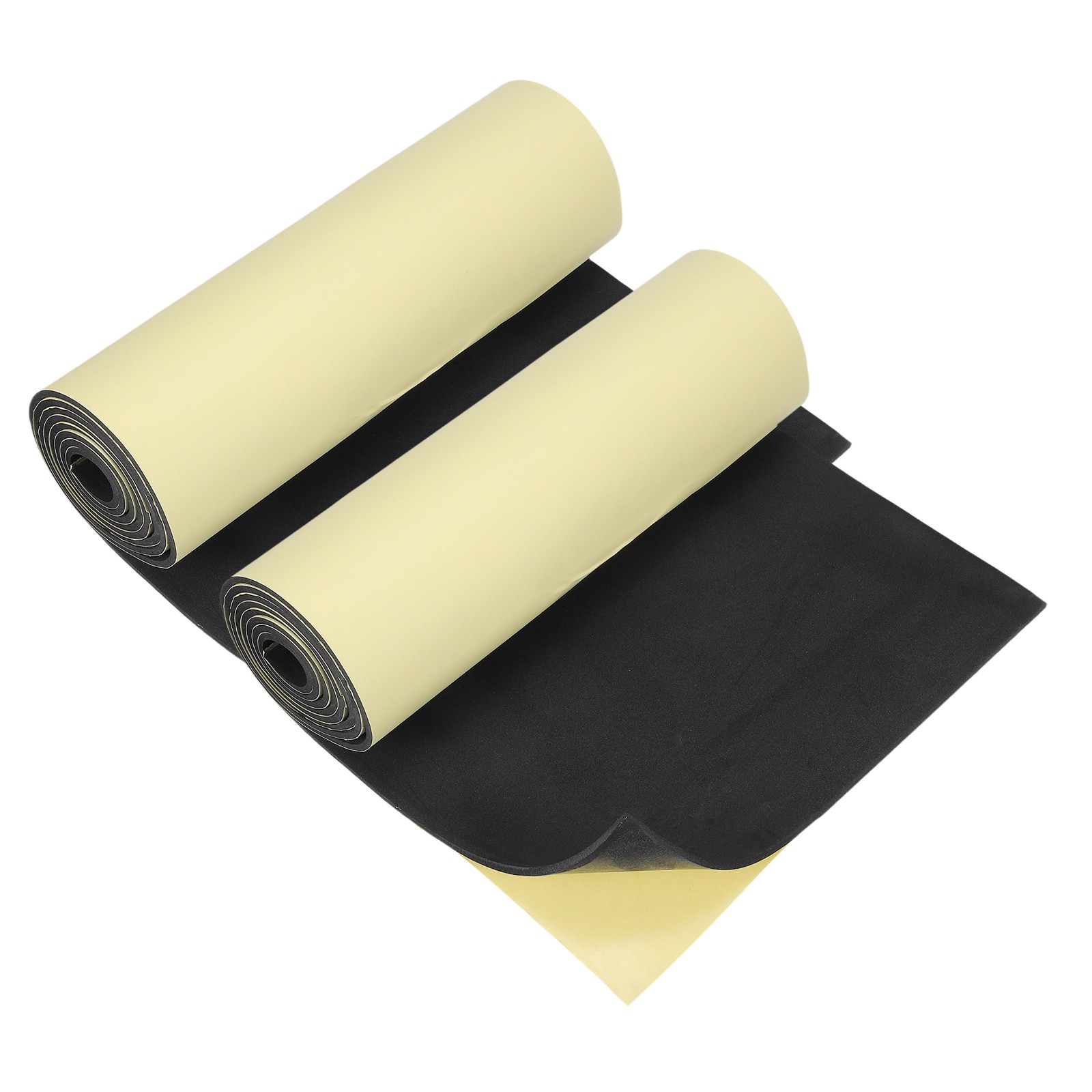 2 Pcs EVA Foam Roll with Adhesive Backing, 4mm 5/32" Thick 78"x13", Black