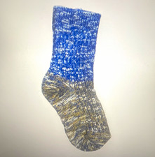 Birkenstock Boys Crew Socks Blue/Gray Knit 1 Pair US C12-Y1 EU 30-32