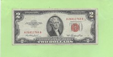 1953 $2  RED SEAL U.S. NOTE  A 2681 1768 A .... 1953 $2  A-A