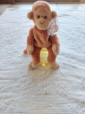 Vintage Retired 1995 Ty Original Beanie Babies BONGO The MONKEY Tan Tail MINT