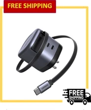 UGREEN Nexode 45W 3 in 1 Retractable USB C Compact GaN Fast Wall Charger