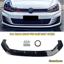 Front Bumper Spoiler Lip For Golf 7 MK7 GTI R Rline 2013-2016 Black