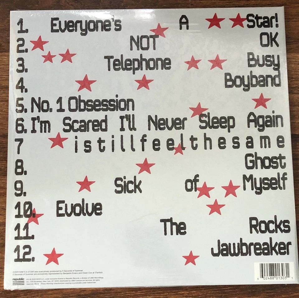 5 Seconds Of Summer - Everyone's A Star LP [Vinyl New} Neon Pink Glitter Record - Image 3 of 3