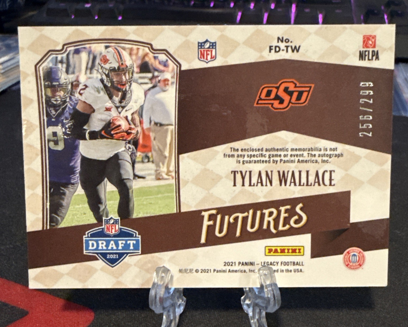 2021 Legacy Futures Dual Patch Auto Tylan Wallace #FD-TW /299 (AU, MEM, RC) view 4
