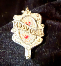 Antique 1920s 1930s Oldsmobile Radiator Grille Emblem Badge Crest Red Enamel Antique 1920s 1930s Oldsmobile Radiator Grille Emblem Badge Crest Red Enamel