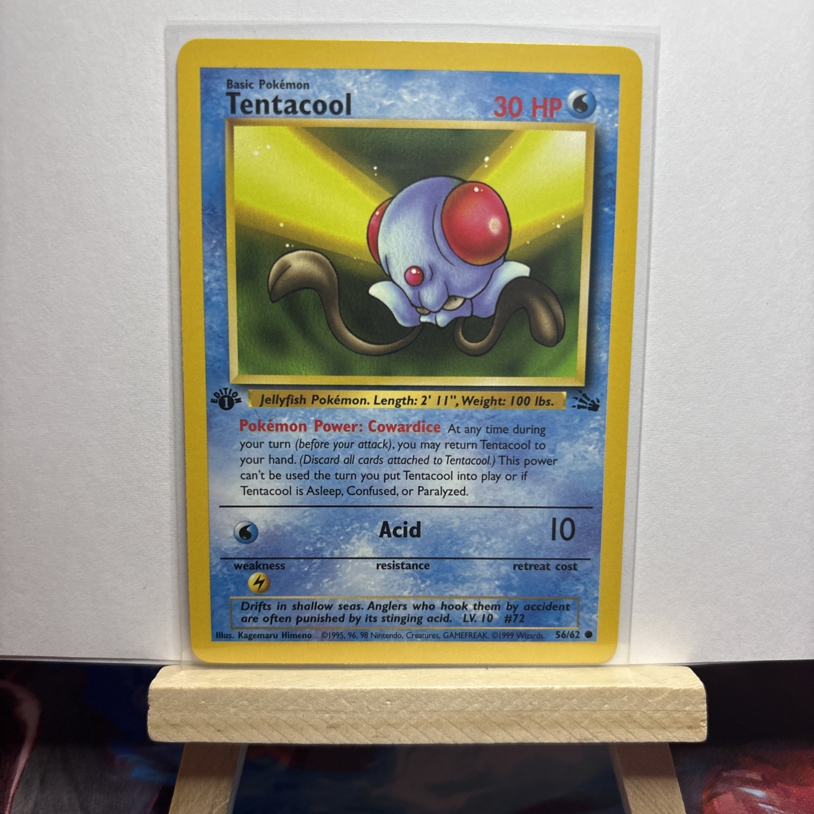 Tentacool 56/62 1st Edition Fossil Pokemon NM/M