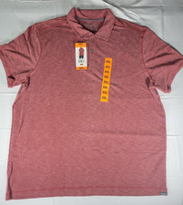 NWT Eddie Bauer Polo Shirt Men's 2XL Short Sleeve Brick Red Casual Active