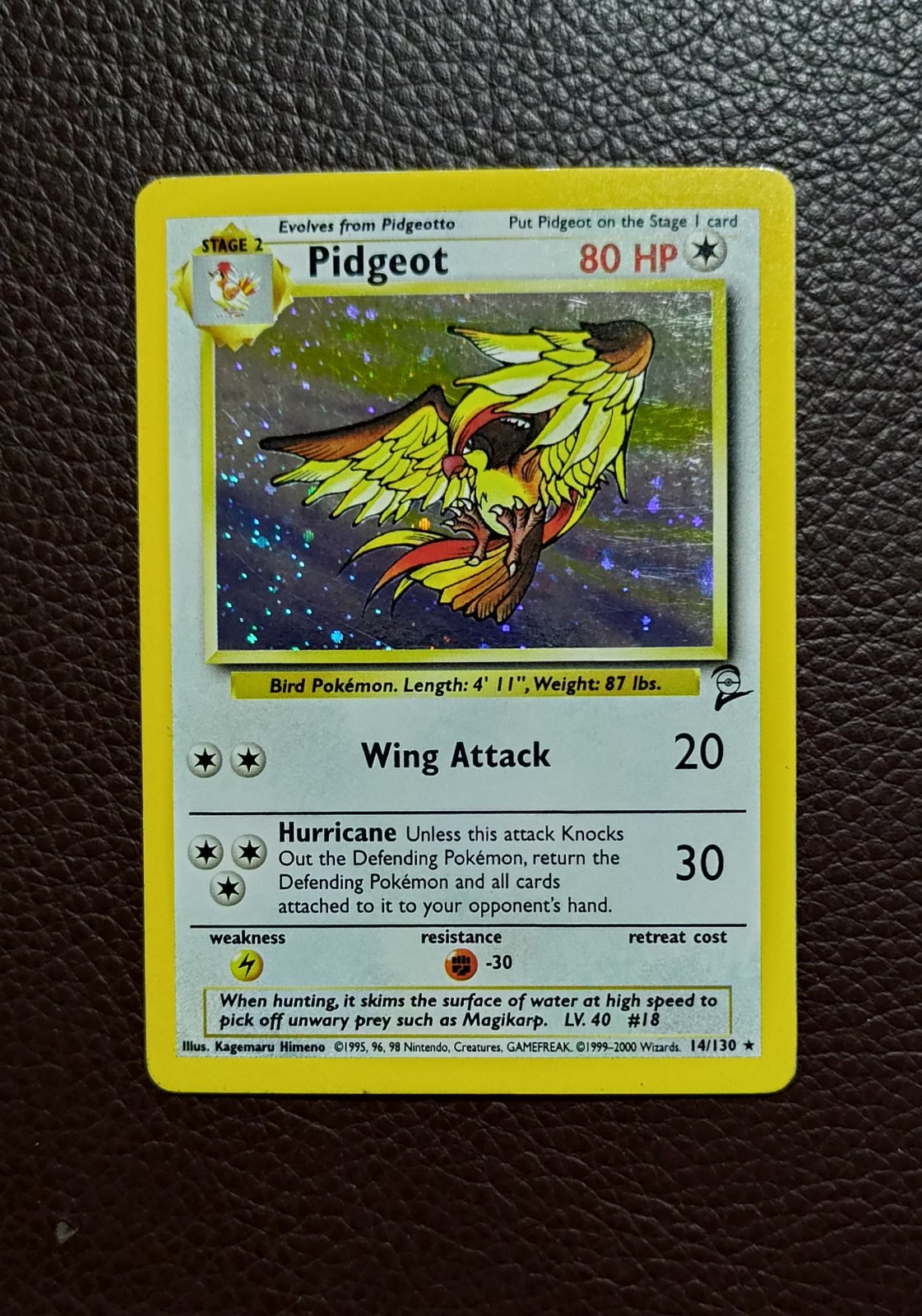 Pokemon TCG Pidgeot 14/130 Holo WOTC: Base Set 2
