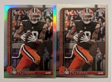 (2) Cedric Tillman 2025 Topps Chrome Football Silver Refractor Browns #67 + Base