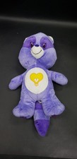 Care Bears Cousins Bright Heart Raccoon Plush Purple 2016 Light Bulb Heart 13"