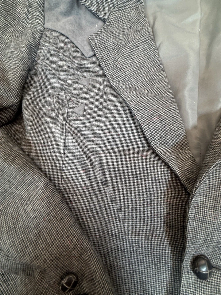 Blazer occidental Pioneer Wear 46 R gris lana gamuza ribete hecho en EE. UU. De colección Foto 3 de 4