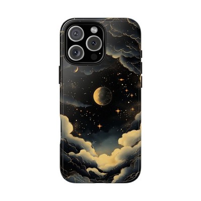 Phone Ink - Case for iPhone, Samsung, Pixel - Celestial Clouds Moon Stars