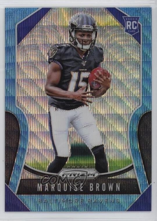 2019 Panini Prizm Rookies Blue Wave Prizm 191/199 Marquise Brown #341 0q21