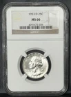 1953 D ** Washington Silver Quarter ** NGC MS66 **
