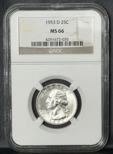 1953 D ** Washington Silver Quarter ** NGC MS66 **