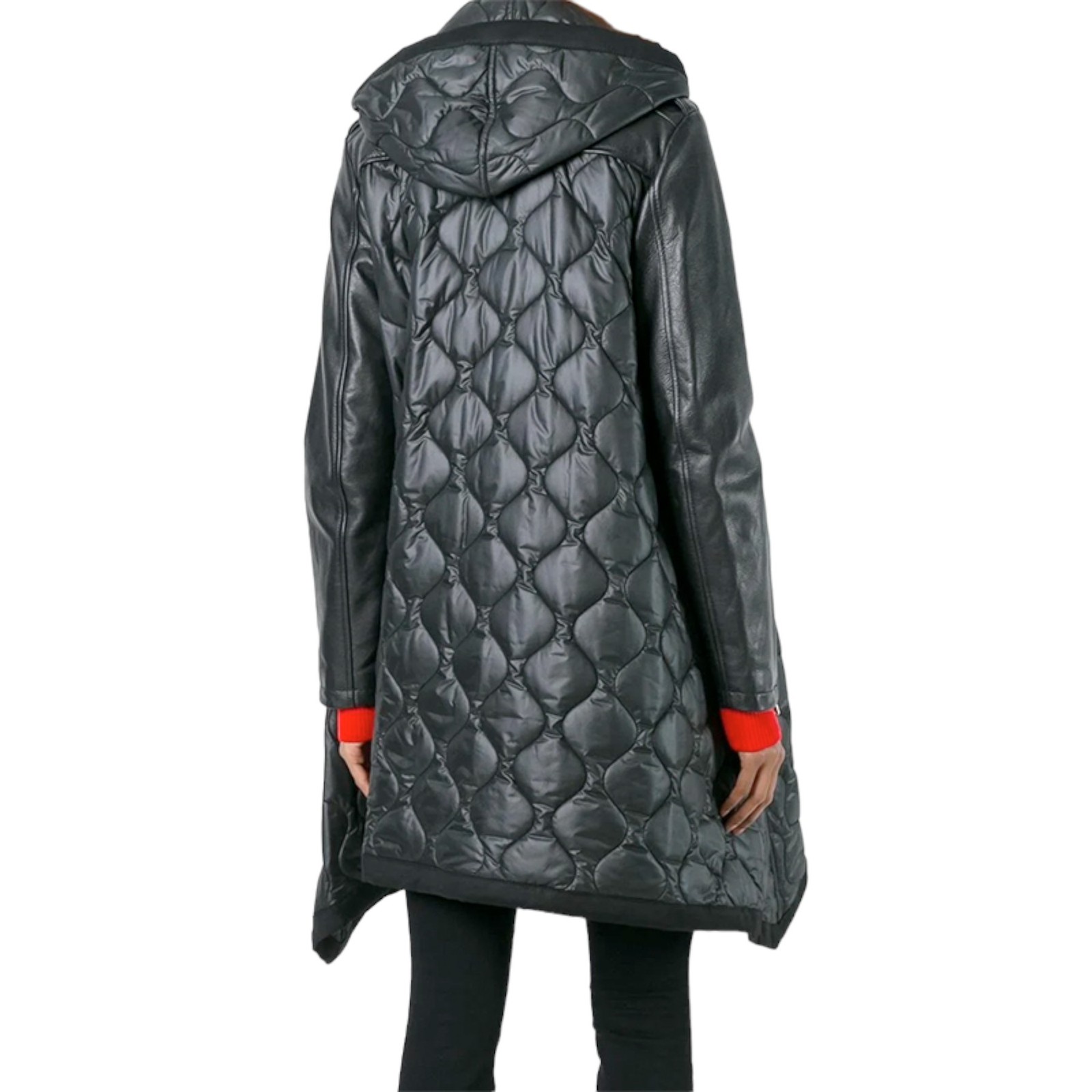 DIESEL BLACK GOLD LANCRET Womens Leather Jacket Size 10 Full Zipped Hooded Coat image 4