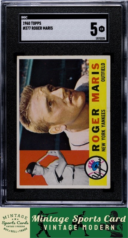 1960 Topps - Roger Maris - #377 New York Yankees SGC 5