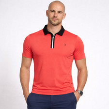 Redvanly Monroe Polo Shirt Men's L Coral SS Athletic Luxury 4 Way Stretch R2524