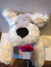 Kelly Toys Gray White Puppy Dog Plush Stuffed Animal Pink Heart Bow