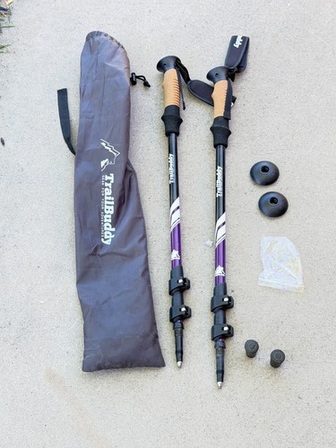 Set of Trail Buddy Trekking Poles 105-135CM Purple - 9K