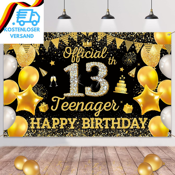 Deko 13. Geburtstag Banner Junge - 31 StüCk Offizielle Teenager Geburtstagsdeko-image