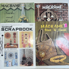 Macrame Vintage Magazine Lot of 4 Instructions Scrapbook Tricks Treats