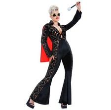 Ladies Licensed Elvis Presley Rhinestone Fancy Dress Jumpsuit Costume by Smiffys