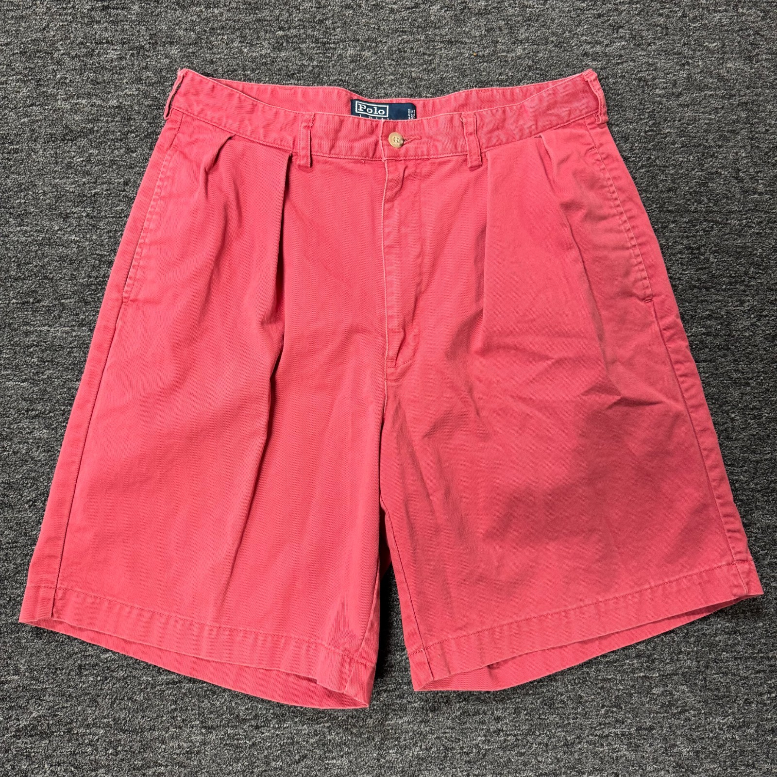 Vintage 90s Polo Ralph Lauren Preppy Tyler Shorts Mens Sz 34 Pink Pleated