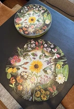 1965 Springbok Wild Flowers Circular Jigsaw Puzzle Maynard Reese Circle Complete