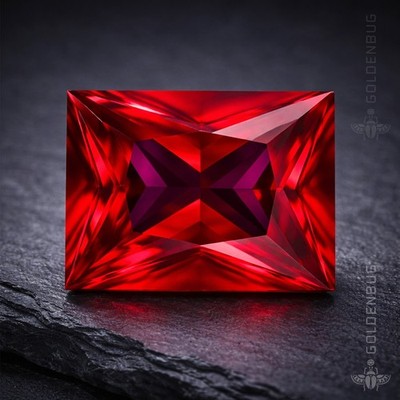 Ruby Rectangle Cut Nice Faceted GenuineRed Corundum Lab Loose Gemstone Baguette
