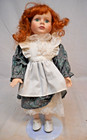 Porcelain Geppeddo Doll Red Hair and Green Eyes, 14-inches — photo 1