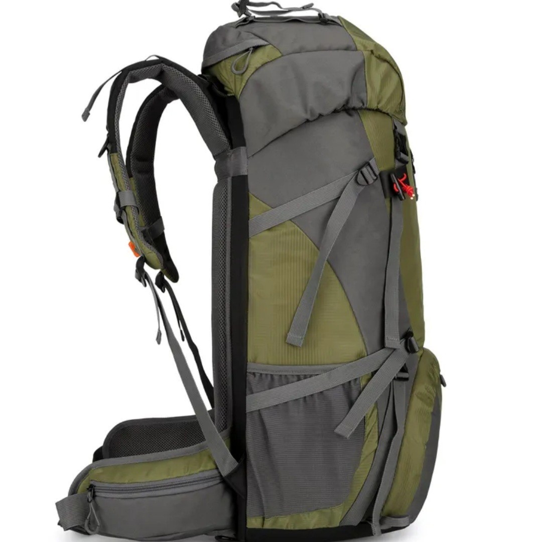 Mountain Land 60L Durable Nylon Hiking & Camping Backpack, Army Green Mountain Land 60L Durable Nylon Hiking & Camping Backpack, Army Green