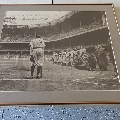Babe Ruth Framed Farewell Photo 20x24 - New York Yankees 1948 