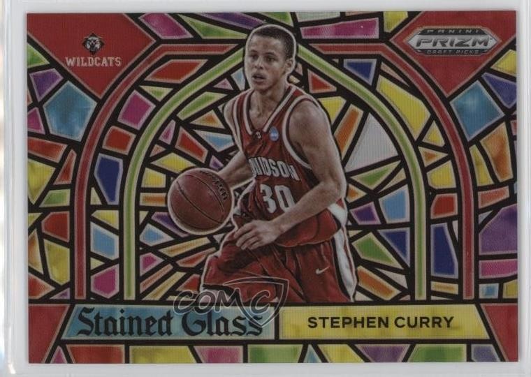 2021-22 Panini Prizm Draft Picks Stained Glass Stephen Curry #14 1qy7