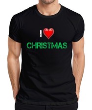 I Love Christmas Heart Red Grunge Christmas Gift Vintage Mens T-Shirt